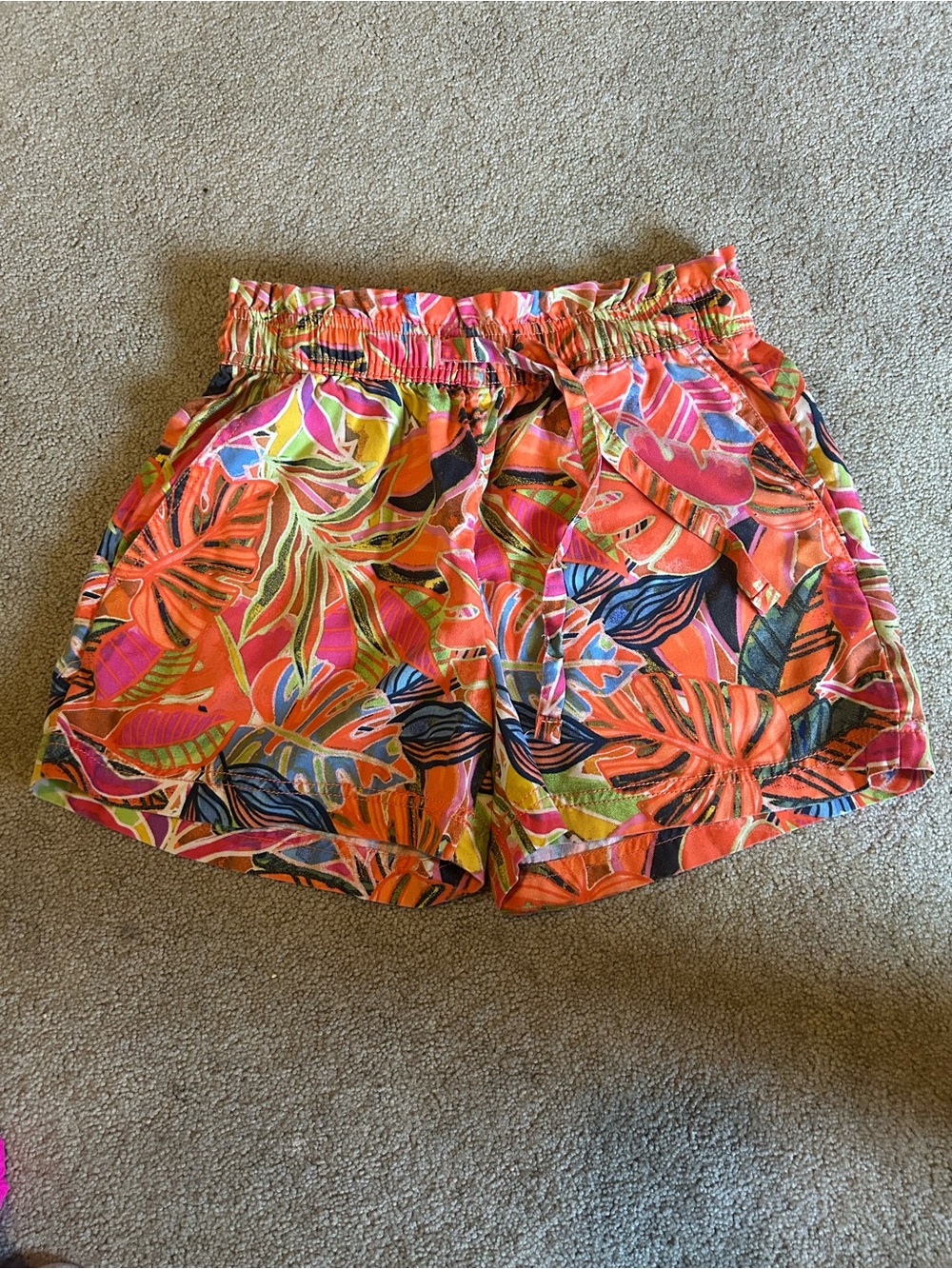 Tropical Print Women’s Elastic-Waist Shorts, Size XS, Like new